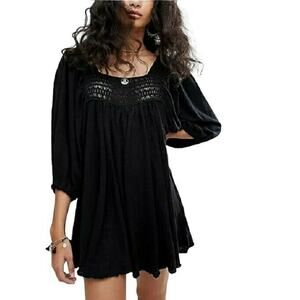 Intimately FREE PEOPLE Dancing In The Waves black oversized romper Size S NEW